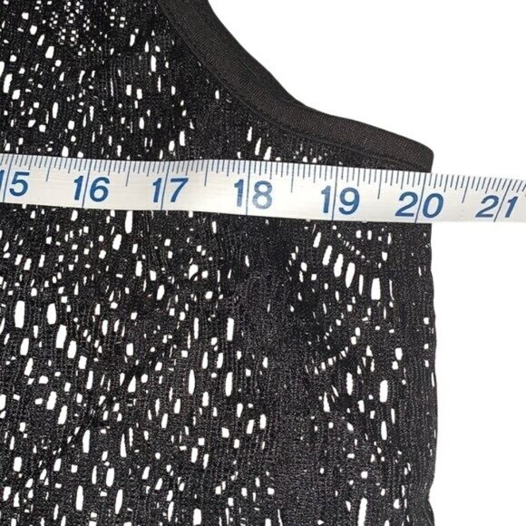 Black Crochet Fringe Tank Top 1X By Bongo 100% Polyester Sleeveless Semi-Sheer B - Picture 5 of 5